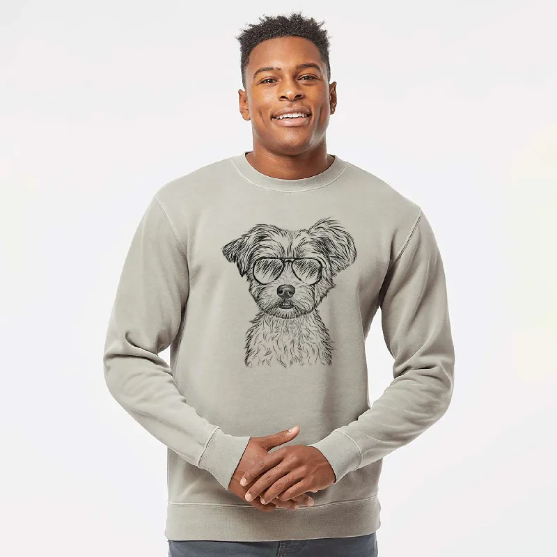 comfy workout wear hoodieAviator William Mitchell Newman the Yorkshire Terrier - Unisex Pigment Dyed Crew Sweatshirt