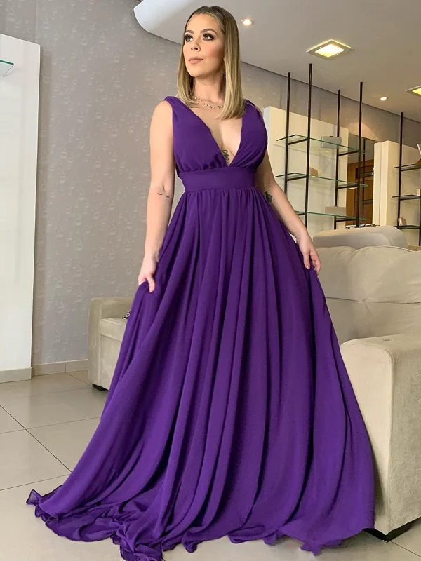 Get It Before It’s Gone V Neck and V Back Purple Chiffon Long Prom Dresses, V Neck Purple Bridesmaid Dresses, Purple Formal Evening Dresses SP2256 Get It Before It’s Gone V Neck and V Back Purple Chiffon Long Prom Dresses, V Neck Purple Bridesmaid Dresses, Purple Formal Evening Dresses SP2256