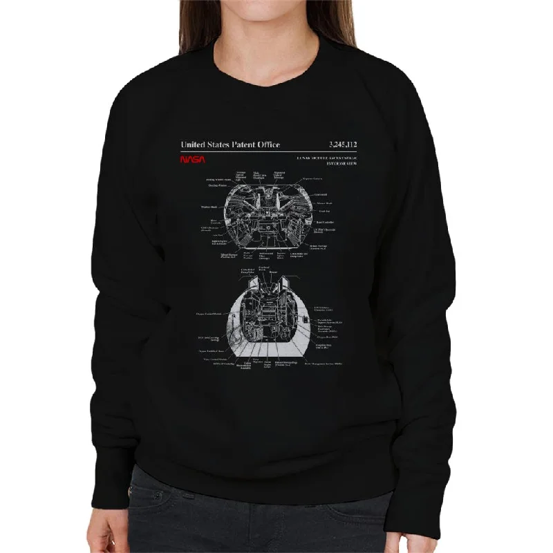 Price Smash NASA Lunar Module Ascent Stage Interior Blueprint Women's Sweatshirt