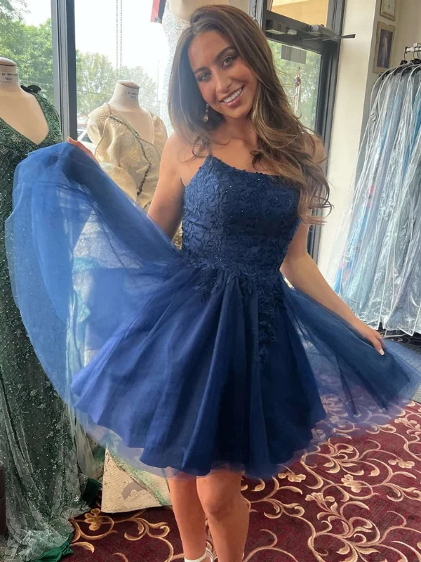 trendy wrap dresstrendy wrap dressBlue Lace Short Prom Dresses, Blue Tulle Homecoming Dresses, Short Blue Formal Graduation Evening Dresses SP2788