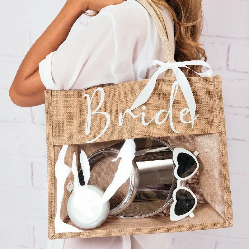 puff sleeve dresspuff sleeve dressPrinted lettering Bride Beach wedding decoration honeymoon trip ribbon makeup bag bridal gift 787520922805