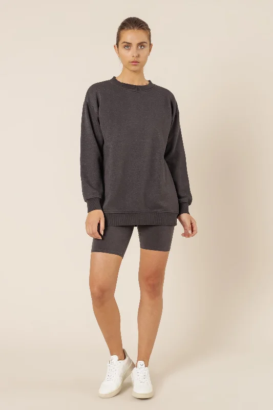 modern athletic hoodieCarter Classic Boyfriend Sweat- Coal