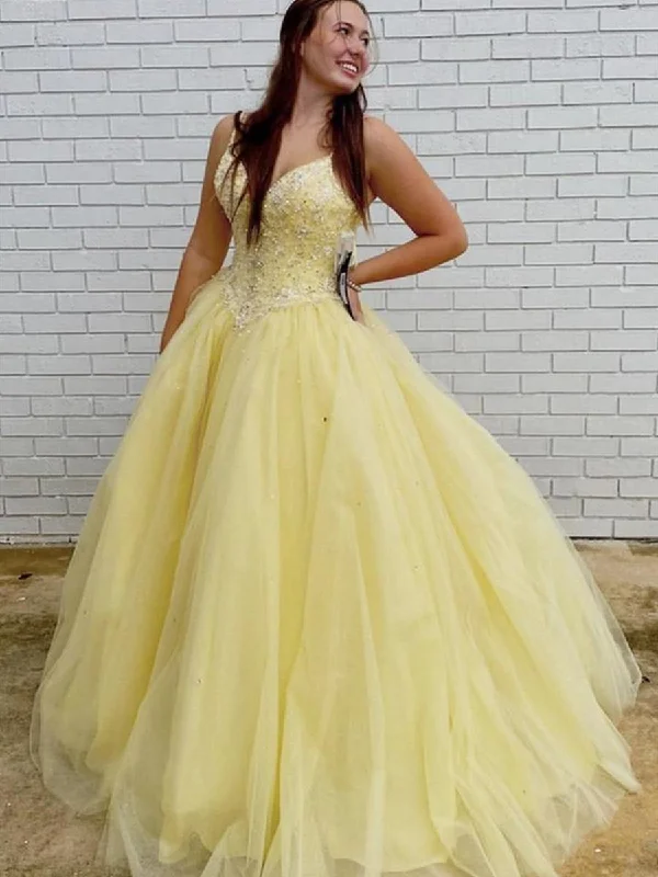 Buy More, Save More Gorgeous V Neck Beaded Yellow Long Prom Dresses, V Neck Yellow Formal Dresses, Yellow Evening Dresses, Ball Gown Buy More, Save More Gorgeous V Neck Beaded Yellow Long Prom Dresses, V Neck Yellow Formal Dresses, Yellow Evening Dresses, Ball Gown