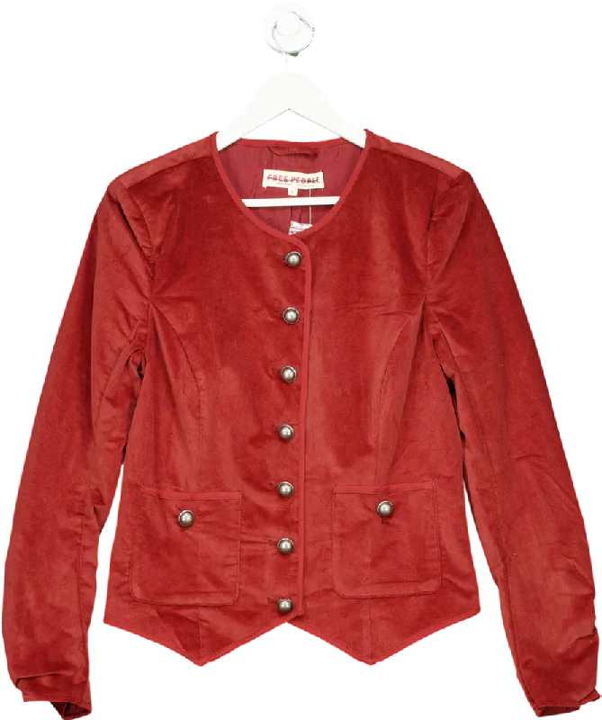 Instant Discount Free People Brown Becky Velvet Jacket UK M