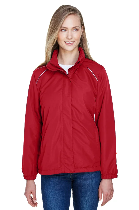 Act Fast Core 365 Womens Profile Water Resistant Full Zip Hooded Jacket - Classic Red Act Fast Core 365 Womens Profile Water Resistant Full Zip Hooded Jacket - Classic Red