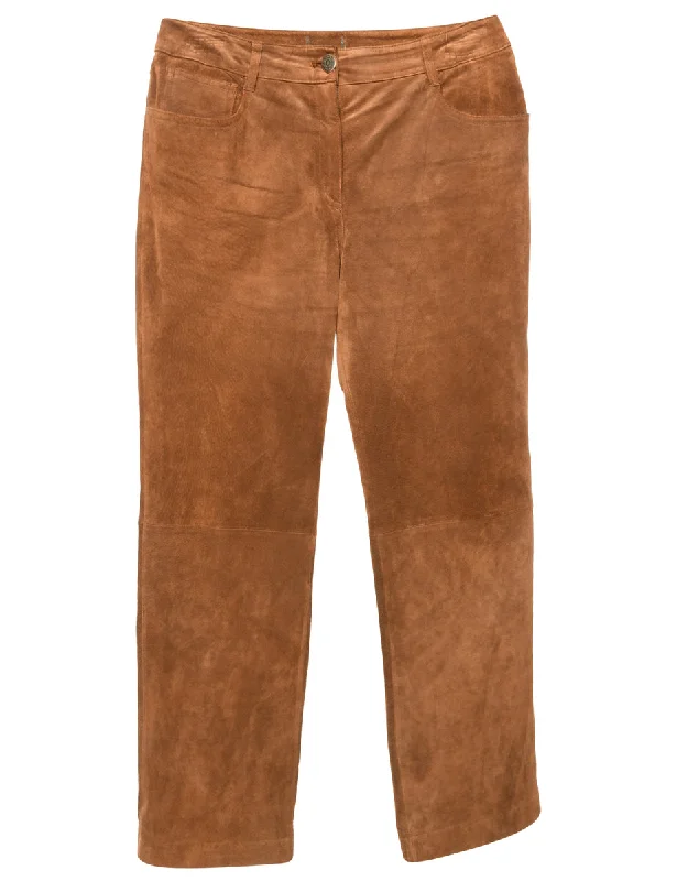 Extra Savings Brown Suede Trousers - W30 L28