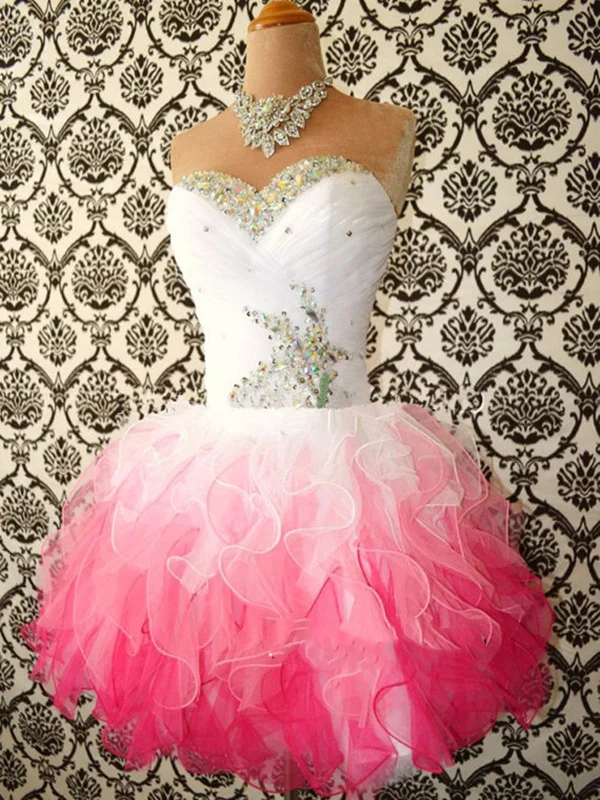 Discount Extravaganza Sweetheart Neck White and Pink Short Prom Dress, Prom Gown, Short Graduation Dress, Homecoming Dress Discount Extravaganza Sweetheart Neck White and Pink Short Prom Dress, Prom Gown, Short Graduation Dress, Homecoming Dress