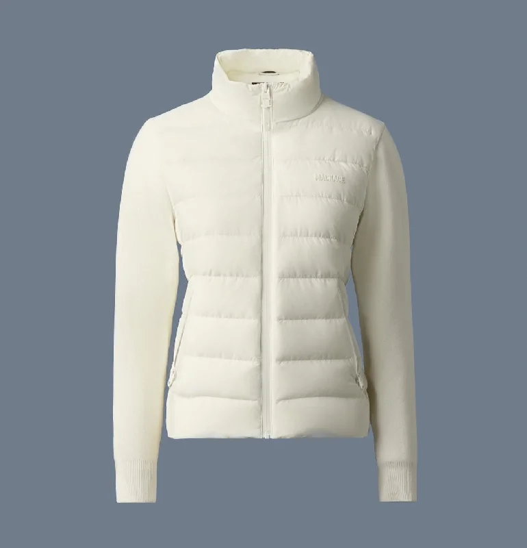 Limited Stock OCEANE-CITY Light down mixed-media jacket Cream