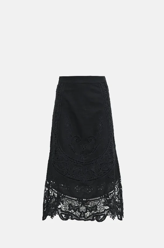Limited Edition Gianna Lace Midi Skirt Black