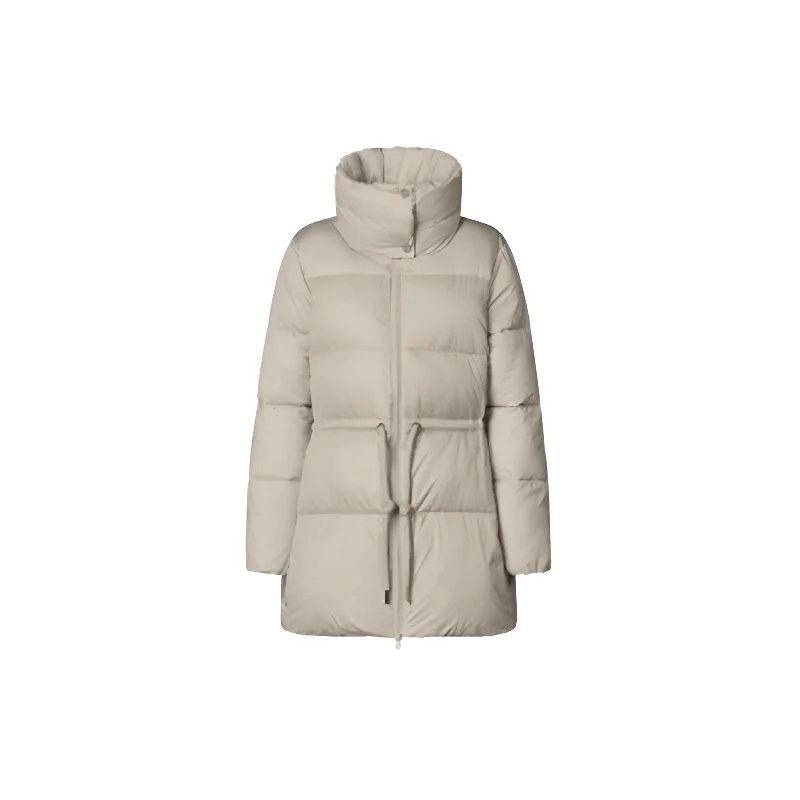Markdowns Woman's animal free puffer jacket Petunia in Rainy Beige