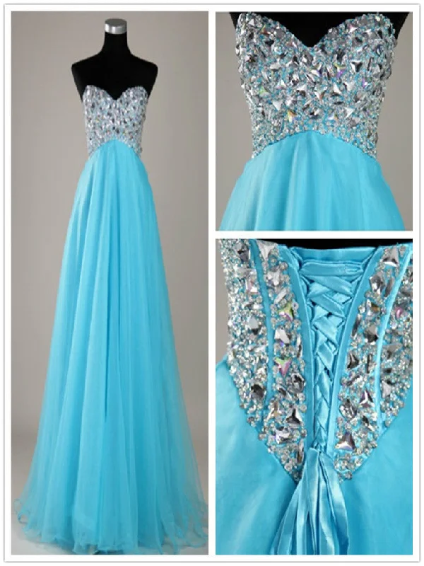 Overstock Sale A Line Sweetheart Neck Blue Floor Length Long Prom Dresses, Formal Dresses Overstock Sale A Line Sweetheart Neck Blue Floor Length Long Prom Dresses, Formal Dresses