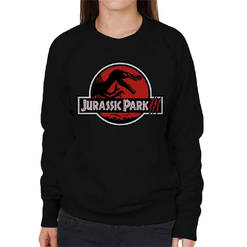 luxury fitness sweatshirtJurassic Park White Outline Claw Marks Logo Women's Sweatshirt