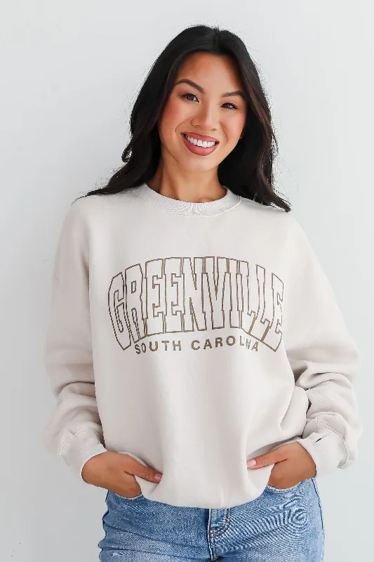 cozy gym sweatshirtTan Greenville South Carolina Sweatshirt