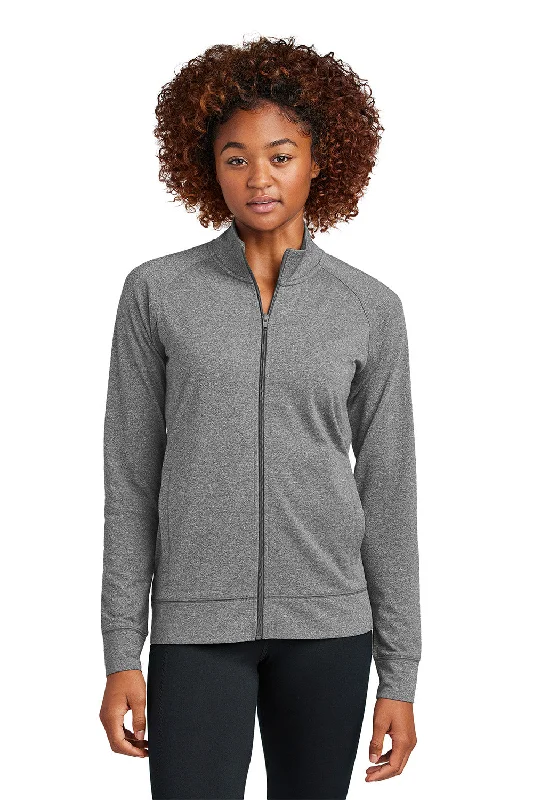 Act Now Sport-Tek Womens Sport-Wick Moisture Wicking Full Zip Cadet Jacket - Heather Charcoal Grey - New Act Now Sport-Tek Womens Sport-Wick Moisture Wicking Full Zip Cadet Jacket - Heather Charcoal Grey - New