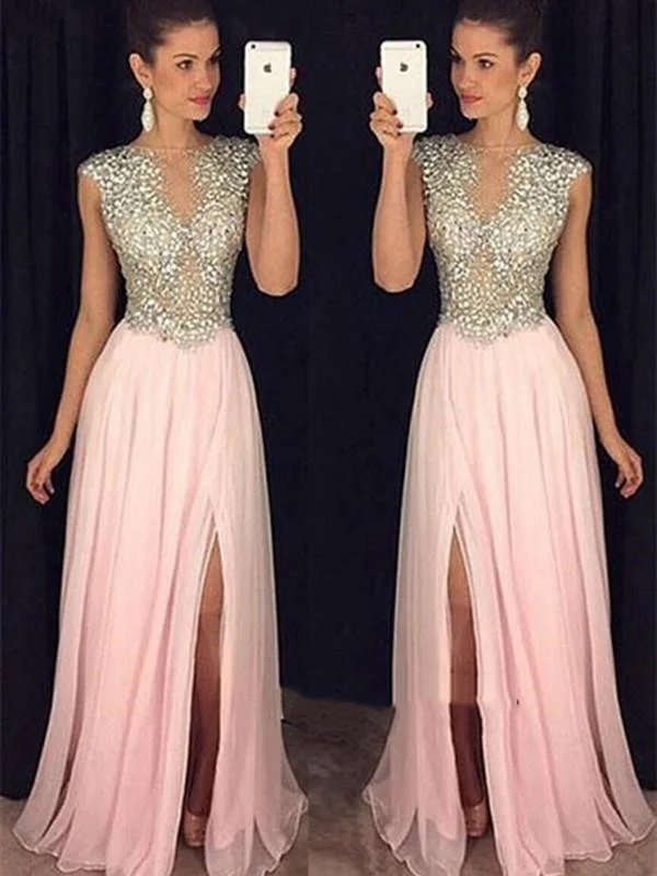 Don’t Miss Out Pink Round Neck Sleeveless Chiffon Prom Dress, Pink Formal Dress, Pink Graduation Dress Don’t Miss Out Pink Round Neck Sleeveless Chiffon Prom Dress, Pink Formal Dress, Pink Graduation Dress