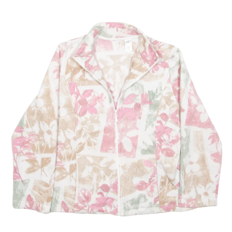 Customer Appreciation Sale Fleece Jacket Pink 90s Floral Womens M