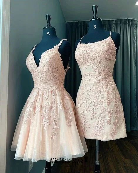 chic wrap dresschic wrap dressShort Blush Homecoming Dress