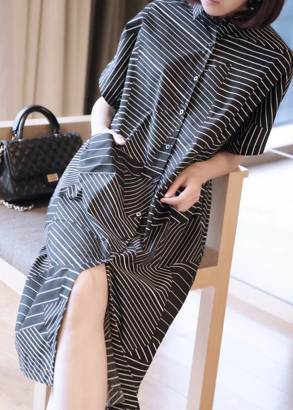 classic fit-and-flare dressclassic fit-and-flare dressPlus Size Black Peter Pan Collar Striped Maxi Dresses Summer