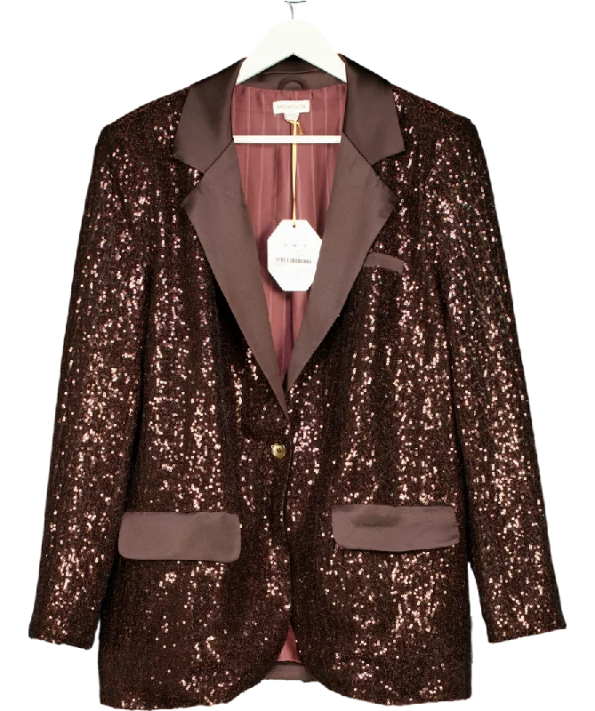 Best Bargains Brown Monsoon X Sarah Corbett-winder Satin Sequin Blazer Bronze UK 22