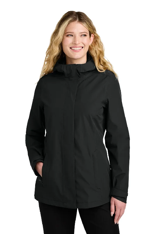 Exclusive Offers Port Authority Womens C-FREE Water Resistant Full Zip Hooded Rain Jacket - Deep Black - New Exclusive Offers Port Authority Womens C-FREE Water Resistant Full Zip Hooded Rain Jacket - Deep Black - New