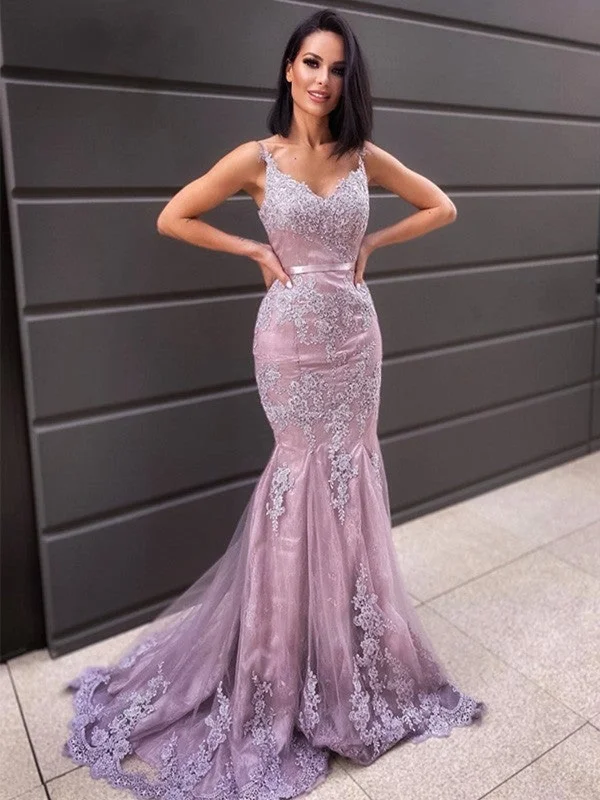 denim dressdenim dressV Neck Mermaid Purple Lace Long Prom Dresses, Mermaid Purple Formal Dresses, Purple Lace Evening Dresses SP2200