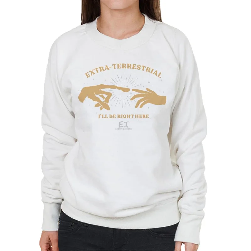 slim fit workout hoodieE.T. The Extra Terrestrial Ill Be Right Here Women's Sweatshirt