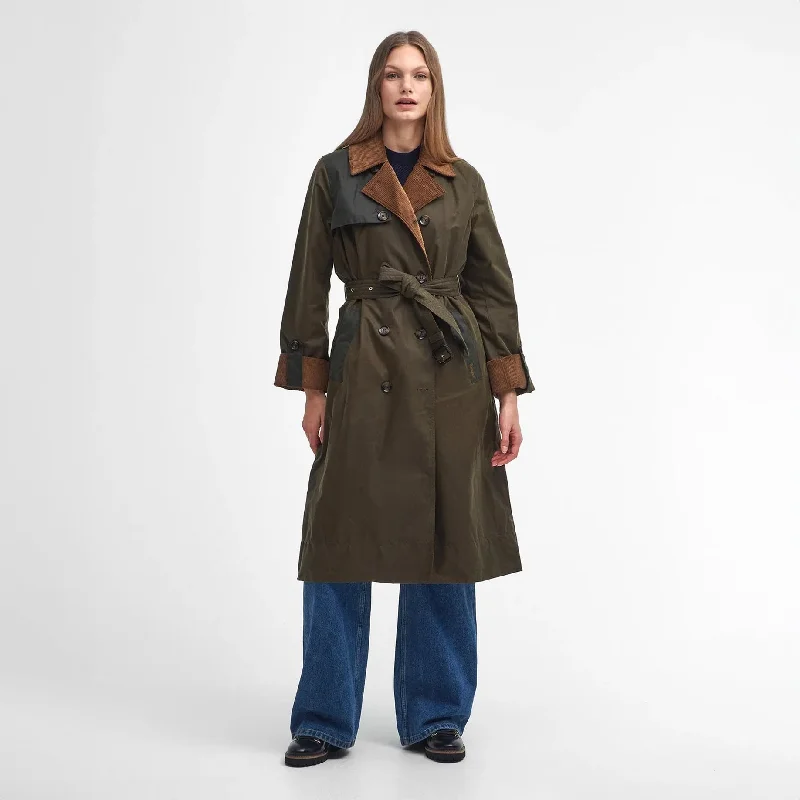 Can't Be Beat Brackley Waxed Trench Coat Beech/Archive Olive/Ancient