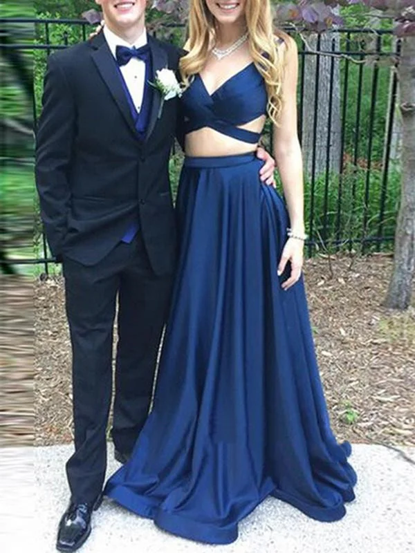Early Bird Discount Custom Made 2 Pieces Navy Blue Prom Dresses, 2 Pieces Navy Blue Formal Dresses Early Bird Discount Custom Made 2 Pieces Navy Blue Prom Dresses, 2 Pieces Navy Blue Formal Dresses