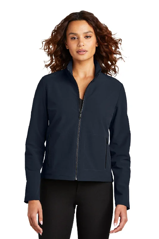 Deal of the Day Mercer+Mettle Womens Water Resistant Soft Shell Full Zip Jacket - Night Navy Blue - New
