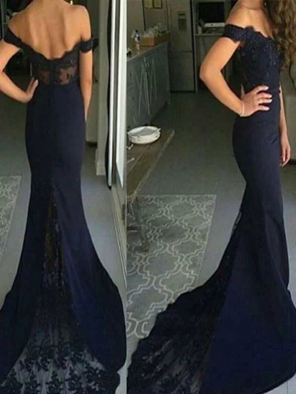 Exclusive Online Offer Navy Blue Off Shoulder Mermaid Lace Prom Dress, Navy Blue Lace Formal Dress, Navy Blue Lace Bridesmaid Dress Exclusive Online Offer Navy Blue Off Shoulder Mermaid Lace Prom Dress, Navy Blue Lace Formal Dress, Navy Blue Lace Bridesmaid Dress
