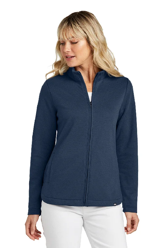 New Deals TravisMathew Womens Coveside Wrinkle Resistant Full Zip Jacket - Night Blue - New New Deals TravisMathew Womens Coveside Wrinkle Resistant Full Zip Jacket - Night Blue - New