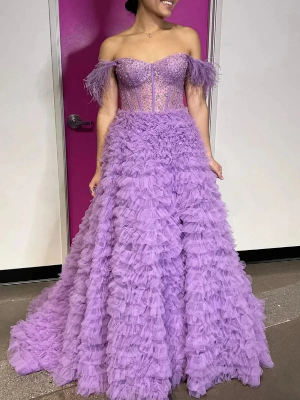 spaghetti strap dressspaghetti strap dressGorgeous Off Shoulder Beaded Purple Long Prom Dresses, Off the Shoulder Formal Dresses, Purple Evening Dresses SP2798