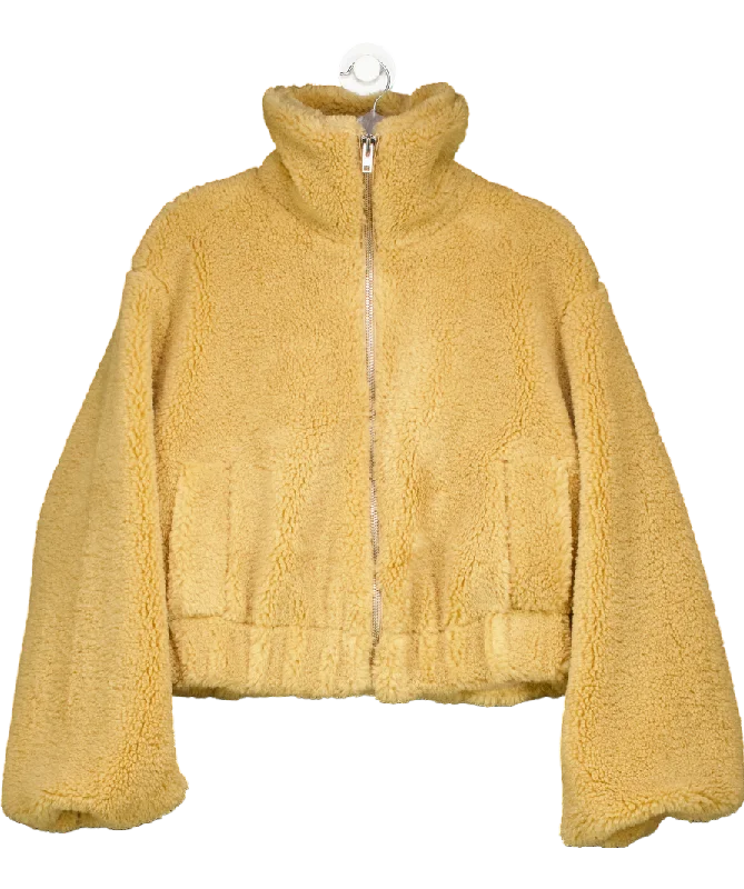 Price Cut Free People Beige Get Cosy Teddy Jacket UK XS