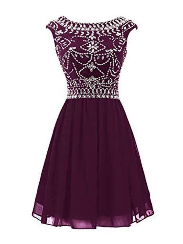 Bargain Prices A Line Round Neck Short Prom Dresses, Short Graduation Dresses, Homecoming Dresses