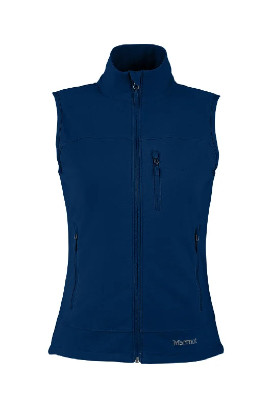 Great Deals Marmot Womens Tempo Water Resistant Full Zip Vest - Arctic Navy Blue - Closeout