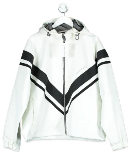 Incredible Offers KHRISJOY Multicoloured Cream Jacket With Black Diagonal Stripes UK M Incredible Offers KHRISJOY Multicoloured Cream Jacket With Black Diagonal Stripes UK M