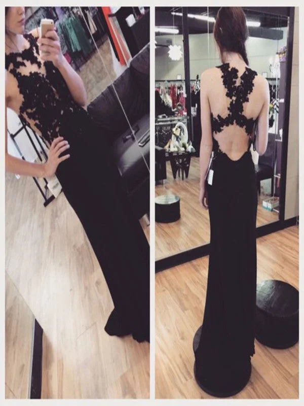 Seasonal Clearance Custom Made Round Neck Black Lace Prom Dress, Black Lace Formal Dresses Seasonal Clearance Custom Made Round Neck Black Lace Prom Dress, Black Lace Formal Dresses