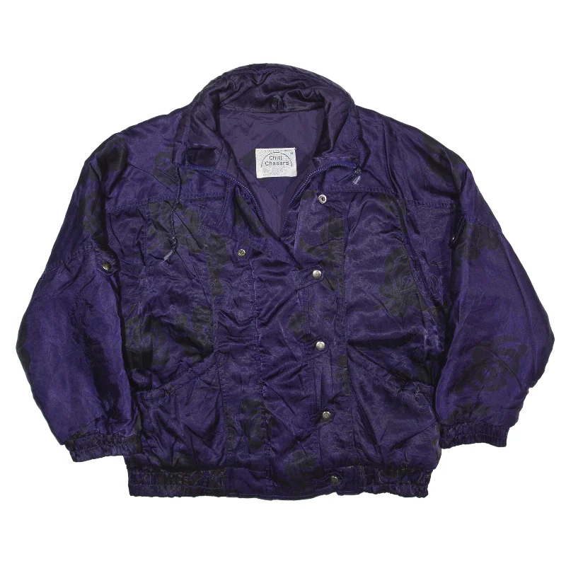 Crazy Deals CHILL CHASERS Jacket Purple Nylon 90s Floral Womens M