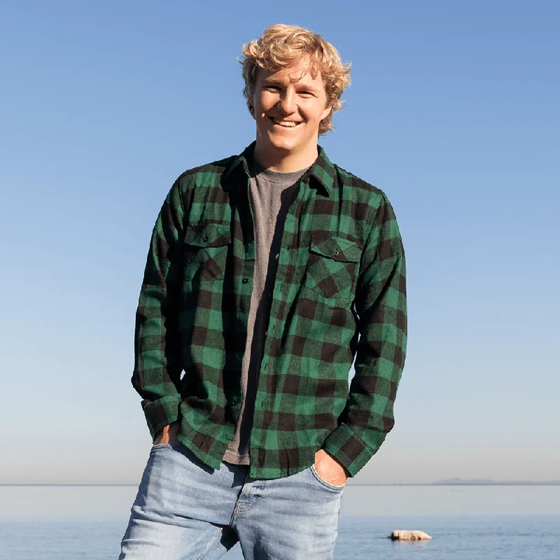 Overstock Green Flannel Long Sleeve Shirt