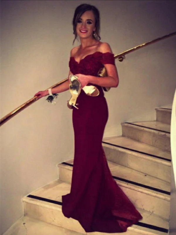 spaghetti strap dressspaghetti strap dressCustom Made Sweetheart Neck Off Shoulder Burgundy Lace Prom Dress, Bridesmaid Dress, Formal Dress