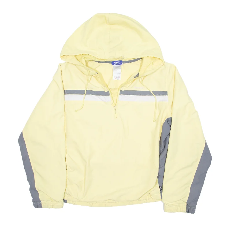 Price Slash REEBOK 1/4 Zip Pullover Jacket Yellow Womens UK 14
