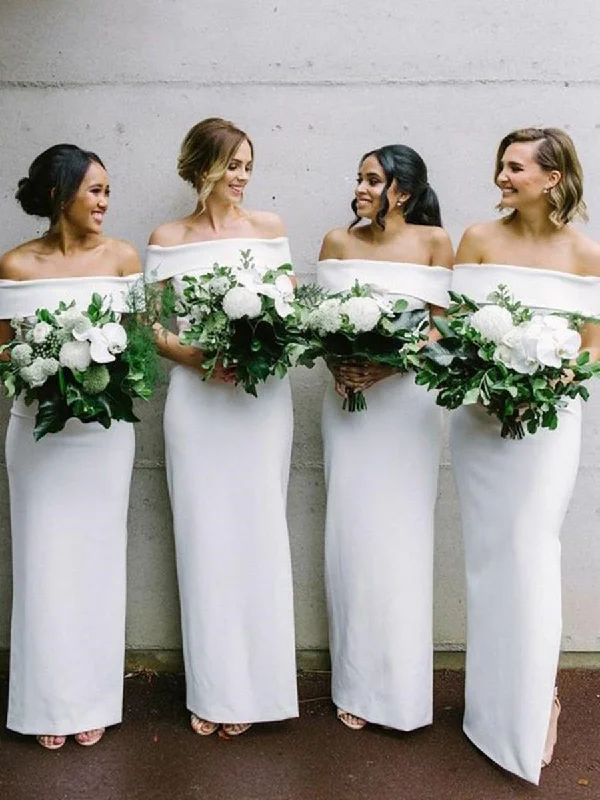 Discount Mania Simple Off Shoulder Mermaid White Long Prom Dresses, Off Shoulder Mermaid White Bridesmaid Dresses, Mermaid White Formal Evening Dresses Discount Mania Simple Off Shoulder Mermaid White Long Prom Dresses, Off Shoulder Mermaid White Bridesmaid Dresses, Mermaid White Formal Evening Dresses