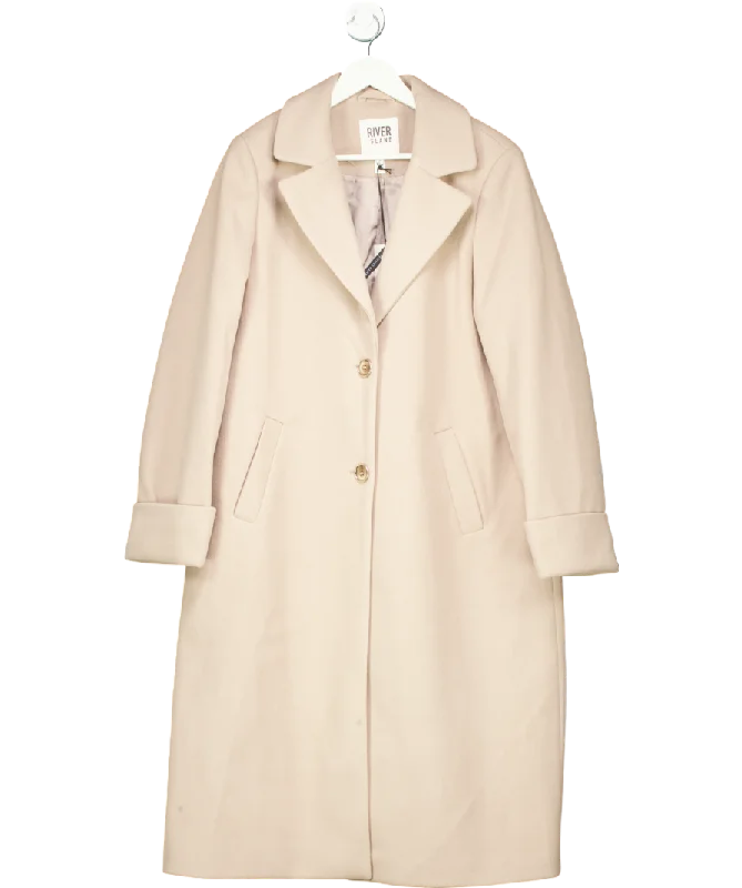 Weekend Deal River Island Beige Longline Coat UK 16