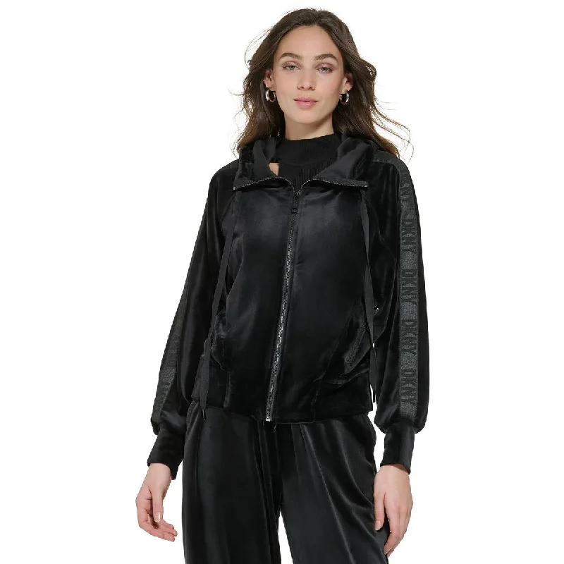 Weekend Special DKNY Womens Zip-Front Logo Zip Hoodie