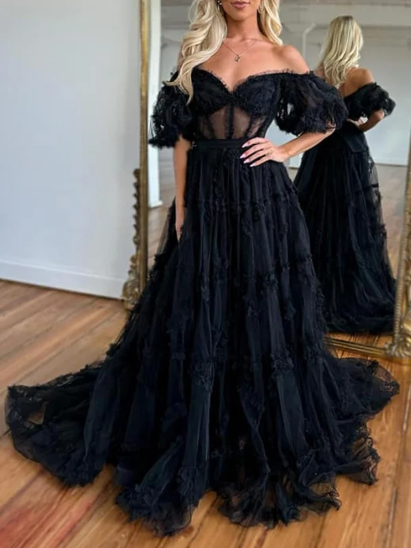 wool dresswool dressOff Shoulder Black Lace Long Prom Dresses, Black Lace Formal Dresses, Black Evening Dresses SP2629