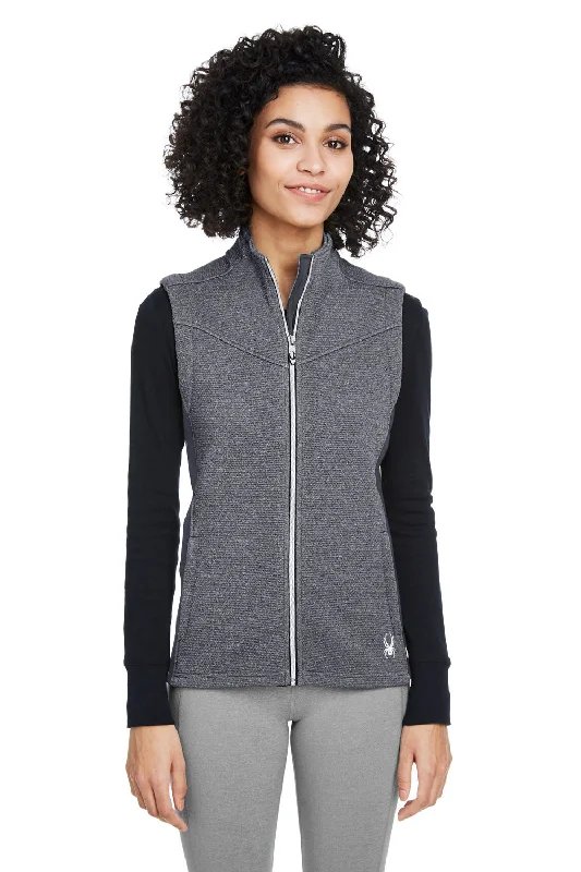 Final Clearance Spyder Womens Pursuit Full Zip Vest - Heather Black/Black